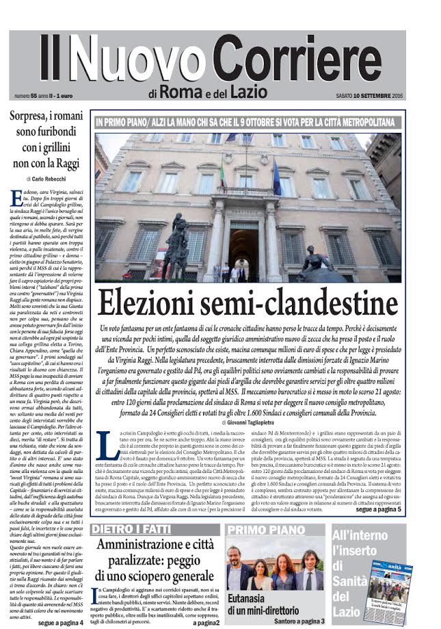 Il Nuovo Corriere di Roma e del Lazio - Sabato 10 Settembre 2016