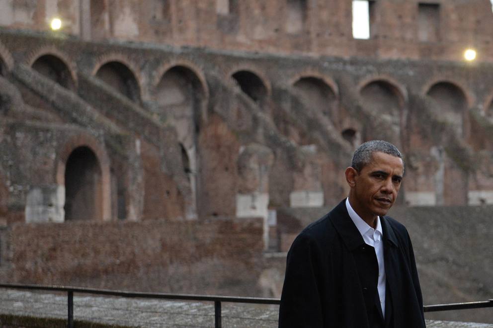Obama al Colosseo, più grande di uno stadio da baseball