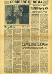 La prima pagina del Corriere di Roma di allora