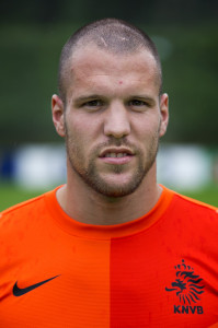 Netherland's Ron Vlaar  stands during a