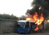 Rieti, bus Cotral in fiamme: paura tra i passeggeri