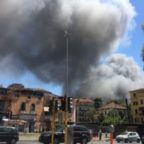 PIETRALATA - Incendio in autodemolitore: due ustionati, uno è grave