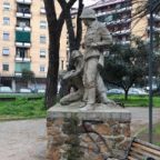QUADRARO - Svastica su monumento vittime rastrellamenti nazisti