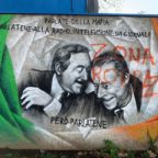 PIAZZA BOLOGNA - Imbrattato il murale di Falcone e Brosellino